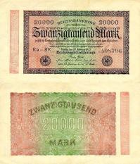 20 000 Mariek Nemecko 1923, P84 UNC - Kliknutím na obrázok zatvorte -